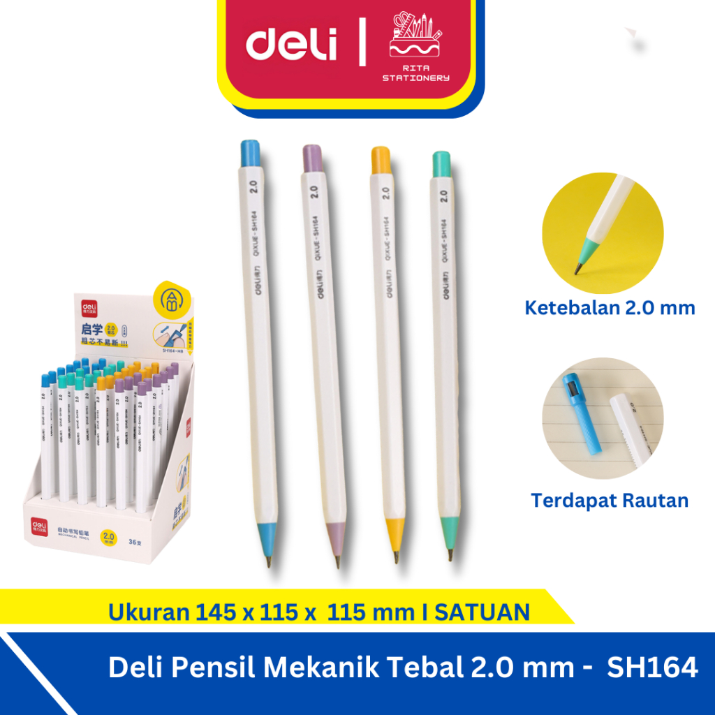 

Deli Pensil Mekanik Tebal 2.0 mm / Mechanical Pencil - SH164