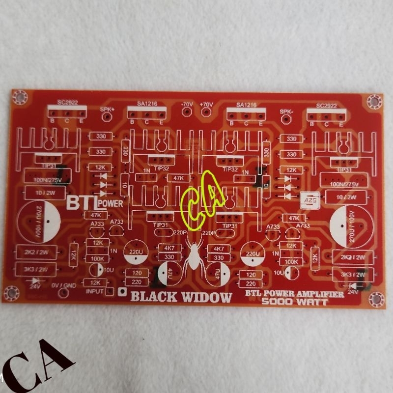 PCB DRIVER BLACK WIDOW 5000W SAFARI PMPO BTL