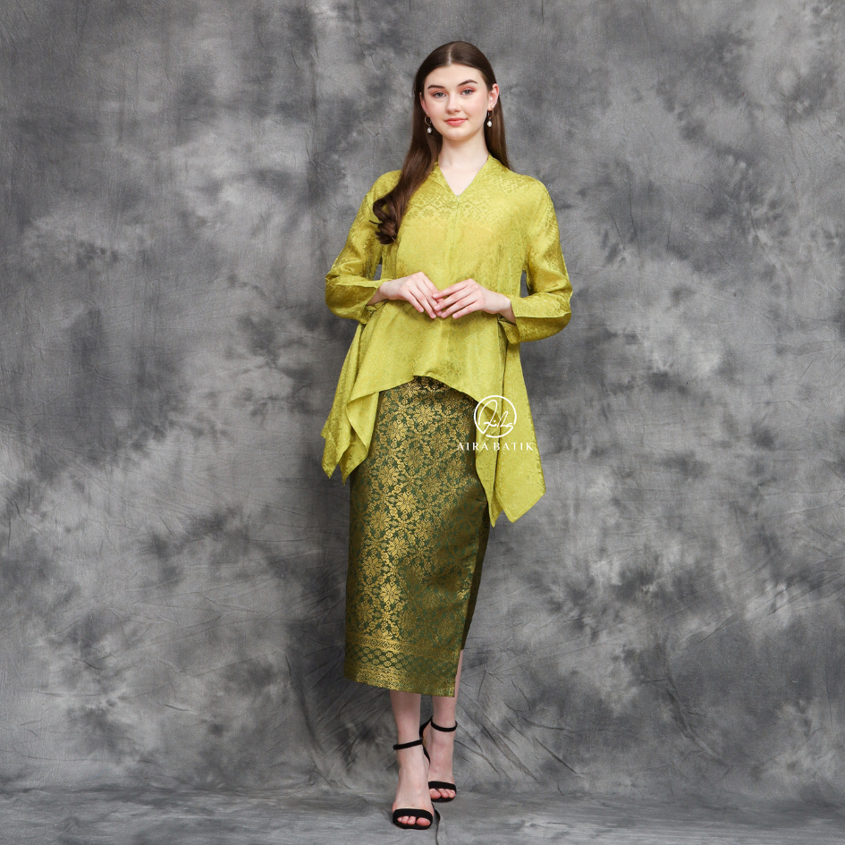AIRA BATIK_ Lidia One Set I One Set Kondangan Kebaya Busui Rok Songket Lilit & Bahan Viscose I Baju