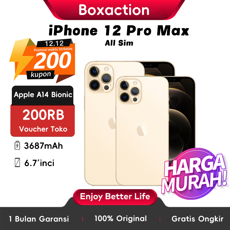 iPhone 12 Pro Max Sceond iPhone 128GB 256GB Bekas Original 100%  iPhone 12 Pro Max 256GB iP 12 Sekan