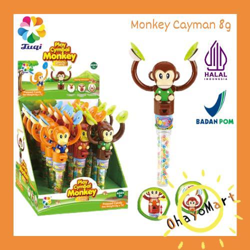 

JUQI Play cymbal monkey candy / Mainan monyet simbal isi permen warna warni 96g