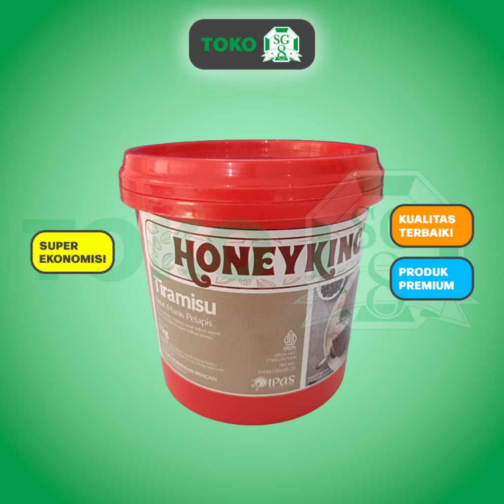 

Glazing Honeyking Tiramisu 1Kg - Pelapis roti atau donat rasa Tiramisu