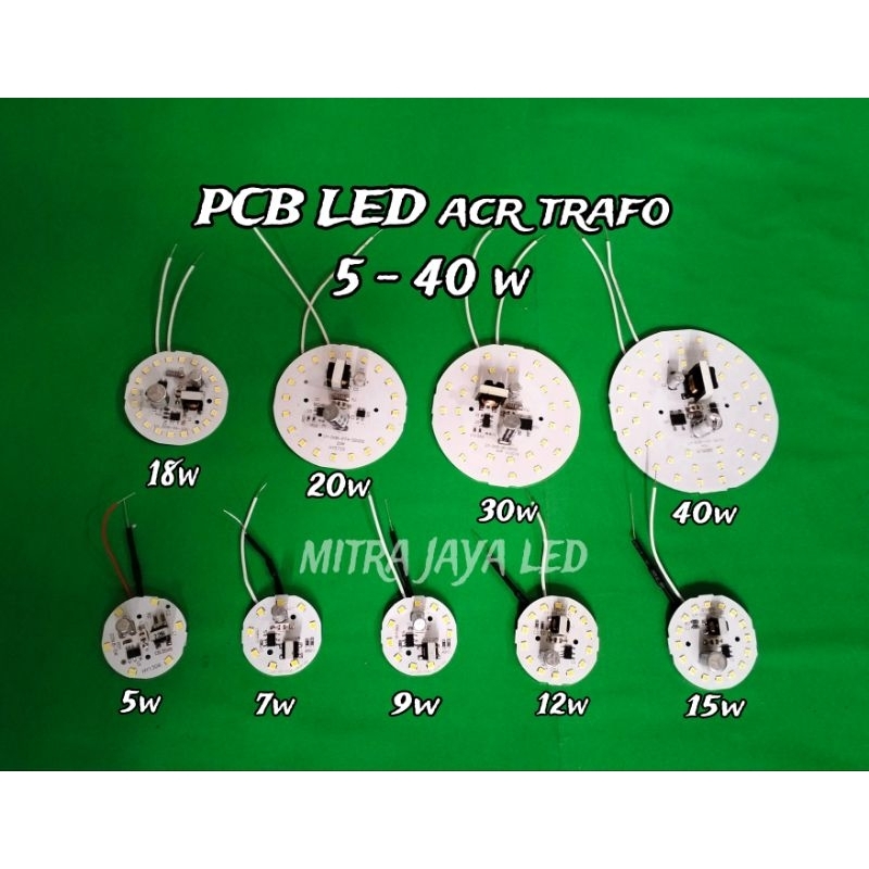 PCB LAMPU LED AC ACR TRAVO (220V) NYALA PUTIH FREE KABEL