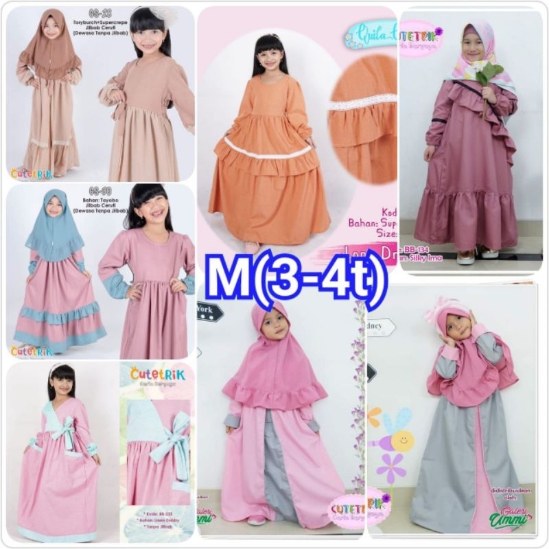 TERBARU‼️ TERLARIS‼️ (3-4 TAHUN) GAMIS ANAK PEREMPUAN CUTETRIK | GAMIS SYARI ANAK PEREMPUAN | GAMIS 