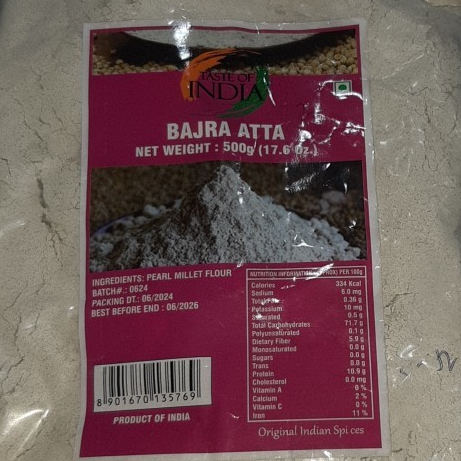 

Tepung Bajra Flour Taste Of India 500gr