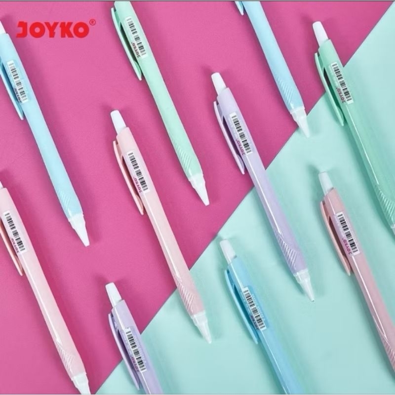 

1 PACK (12 PCS) PENSIL MEKANIK JOYKO 0.5 MM + PENGHAPUS PASTEL COLOR MP-52 | PENSIL PILOT / CETEKAN