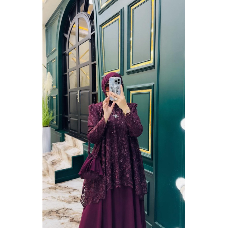 ALMERA BURGUNDY ( SET TAS / SET PASHMINA )