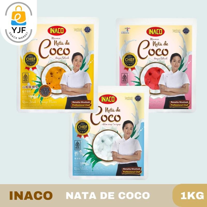 

Inaco Nata De Coco Selasih Jeruk / Selasih Strawberry / Nata De Coco Original Vanila / Sari Kelapa Inaco Nata De Coco - 1KG