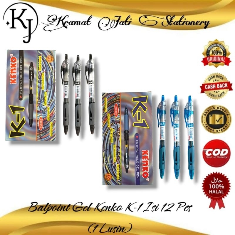 

Balpoint Gel Kenko K-1 Isi 12 Pcs (1 Lusin)