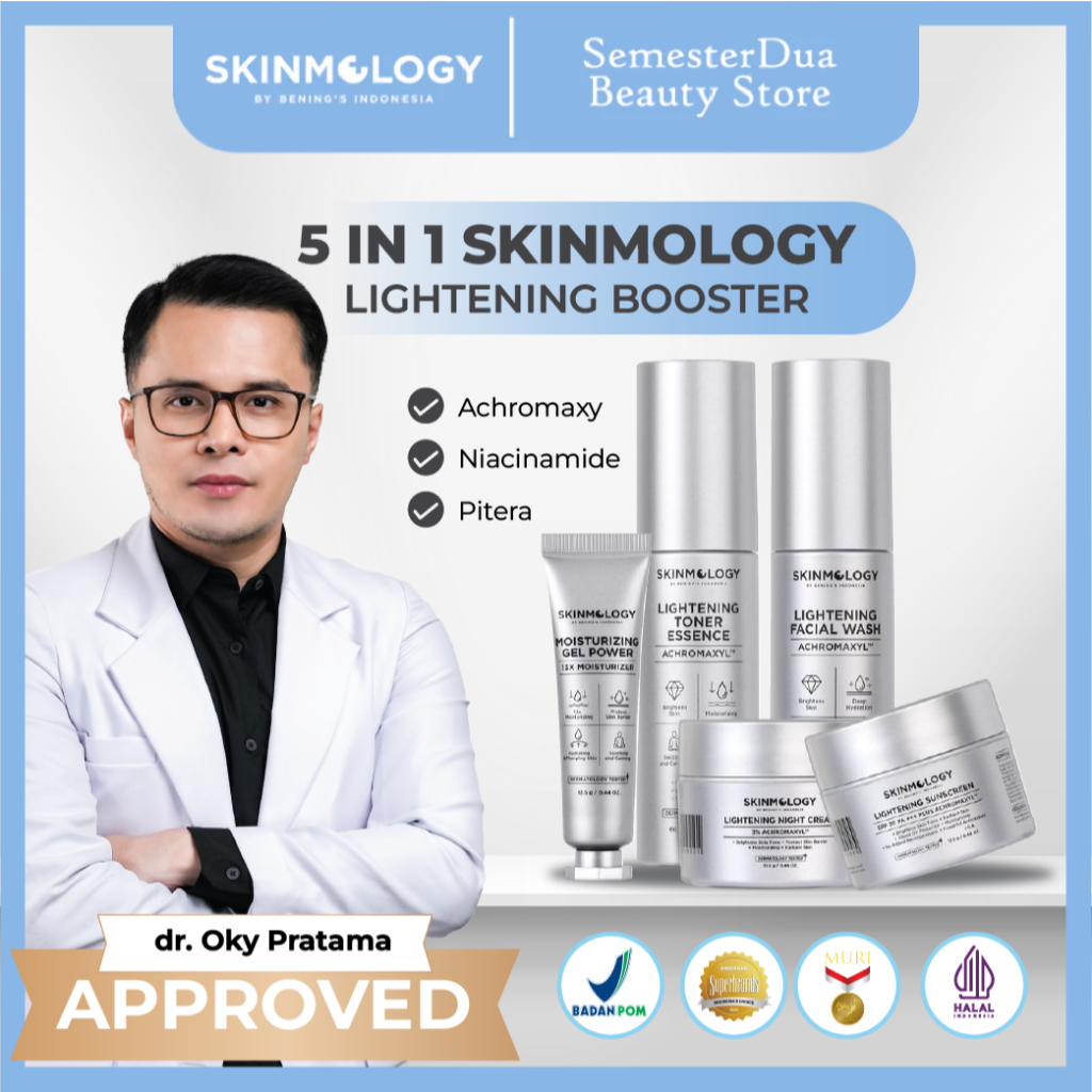 Skinmology Paket Lightening Bening Skincare Official Store by Doctor Oky Pratama Mencerahkan Wajah