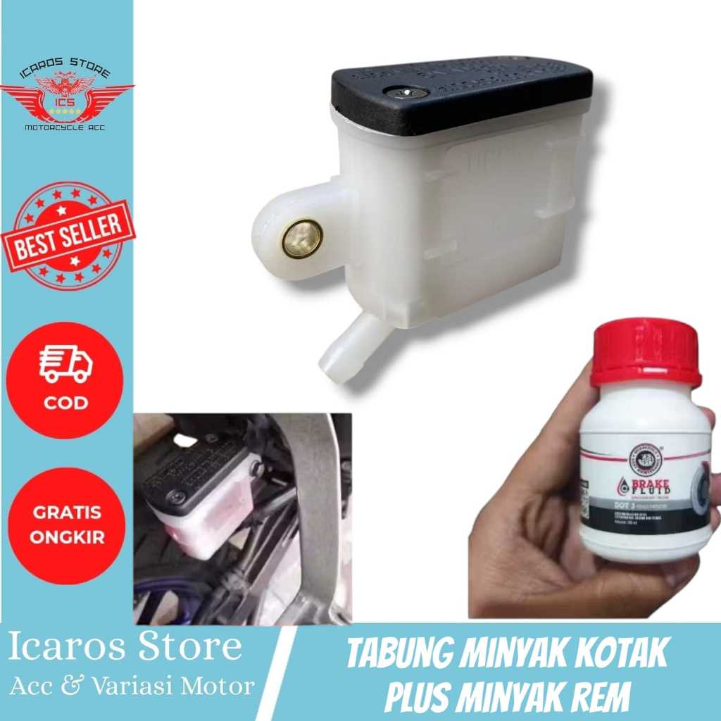 Tabung Minyak Rem Belakang tabung minyak rem model kotak Vixion Sonic Cb150R Cbr150R Universal