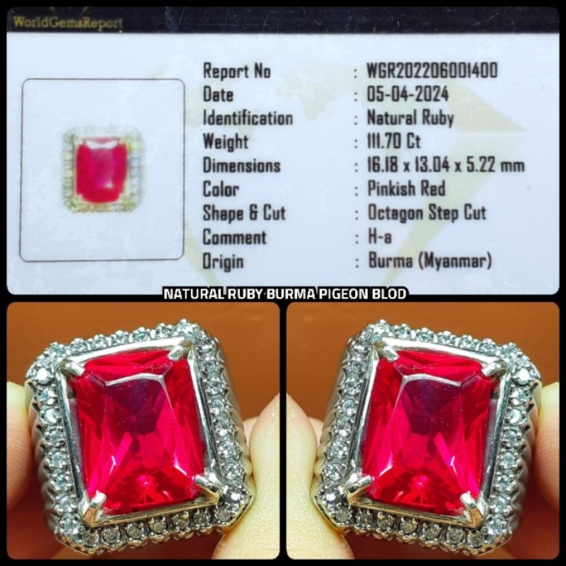 CINCIN RUBY BURMA JUMBO PIGEON BLOD HQ