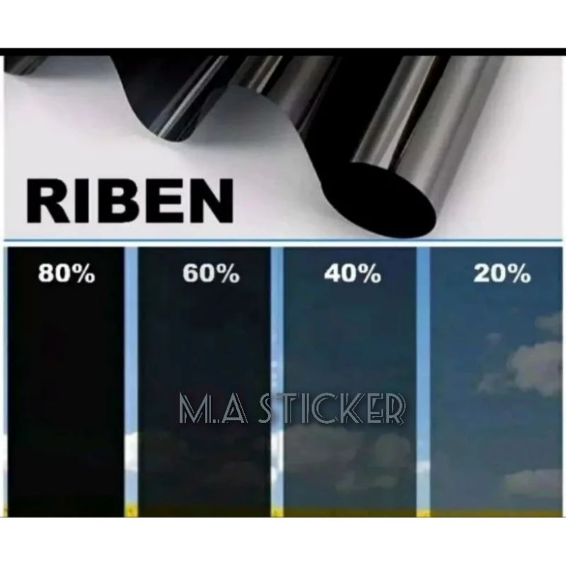 KACA FILM MOBIL STIKER KACA RIBEN HITAM 20% 40% 60% 80%