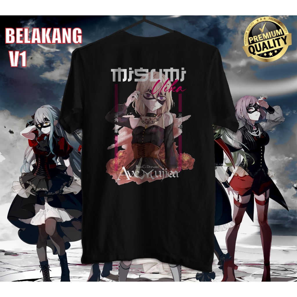 Kaos Dewasa Baju Ave Mujica Tshirt Misumi Uika Avemujica Anime BanG Dream Togawa Sakiko kaos murah