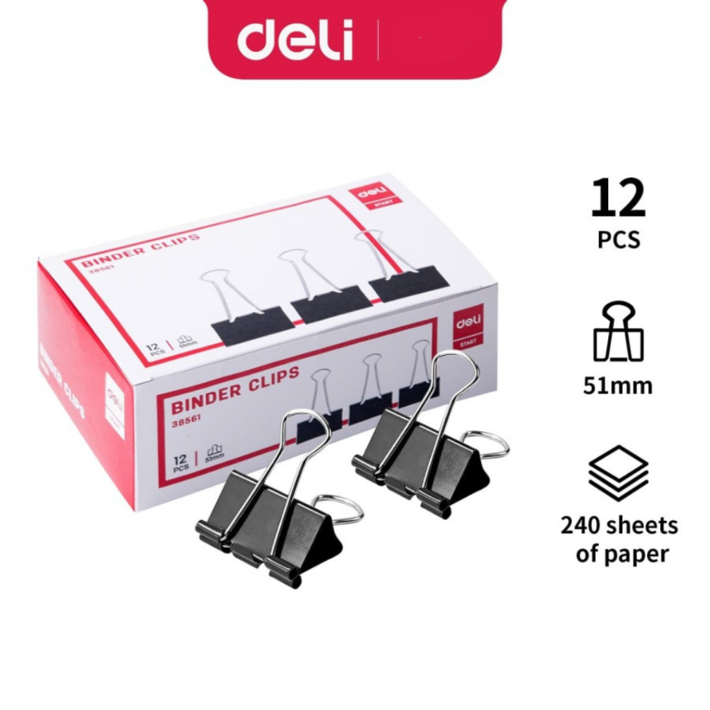 

Binder Clip DELI no. 260 Klip Binder Isi 12 pcs