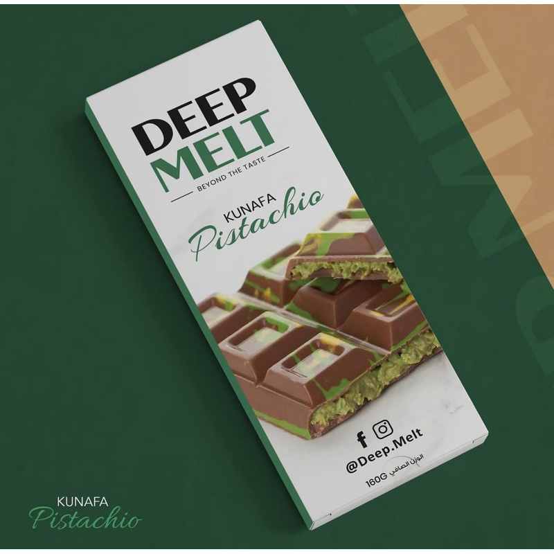 

Deep Melt | coklat dubai made in Egypt | kunafa pistaschio, lotus, nutella