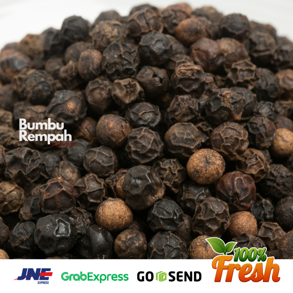 

Lada Hitam Utuh Butir 1 Kg / Whole Black Pepper / Merica Biji Hitam / Bumbu Dapur/ Bahan Masakan