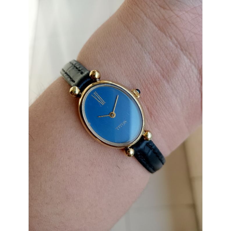 jam titus original wanita blue dial rare item