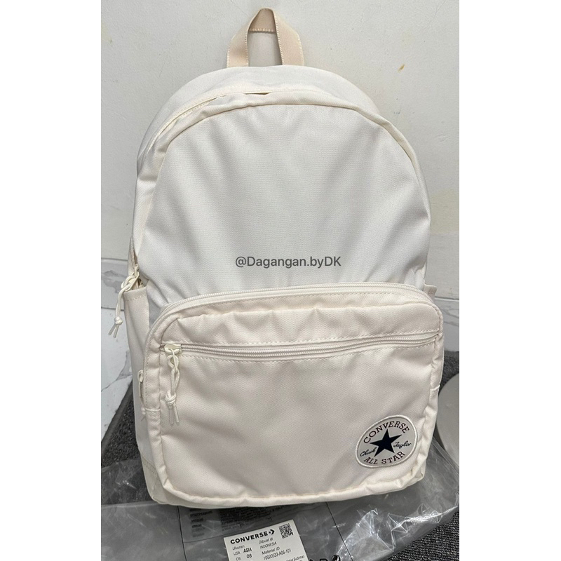 Tas Converse Backpack Original 100% White Cream