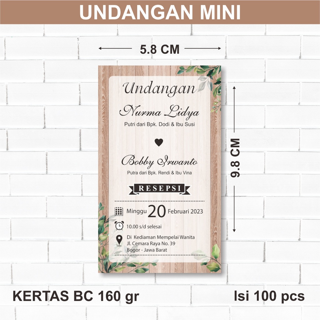 Cetak Undangan Pernikahan Mini Kopi Permen Masako Murah