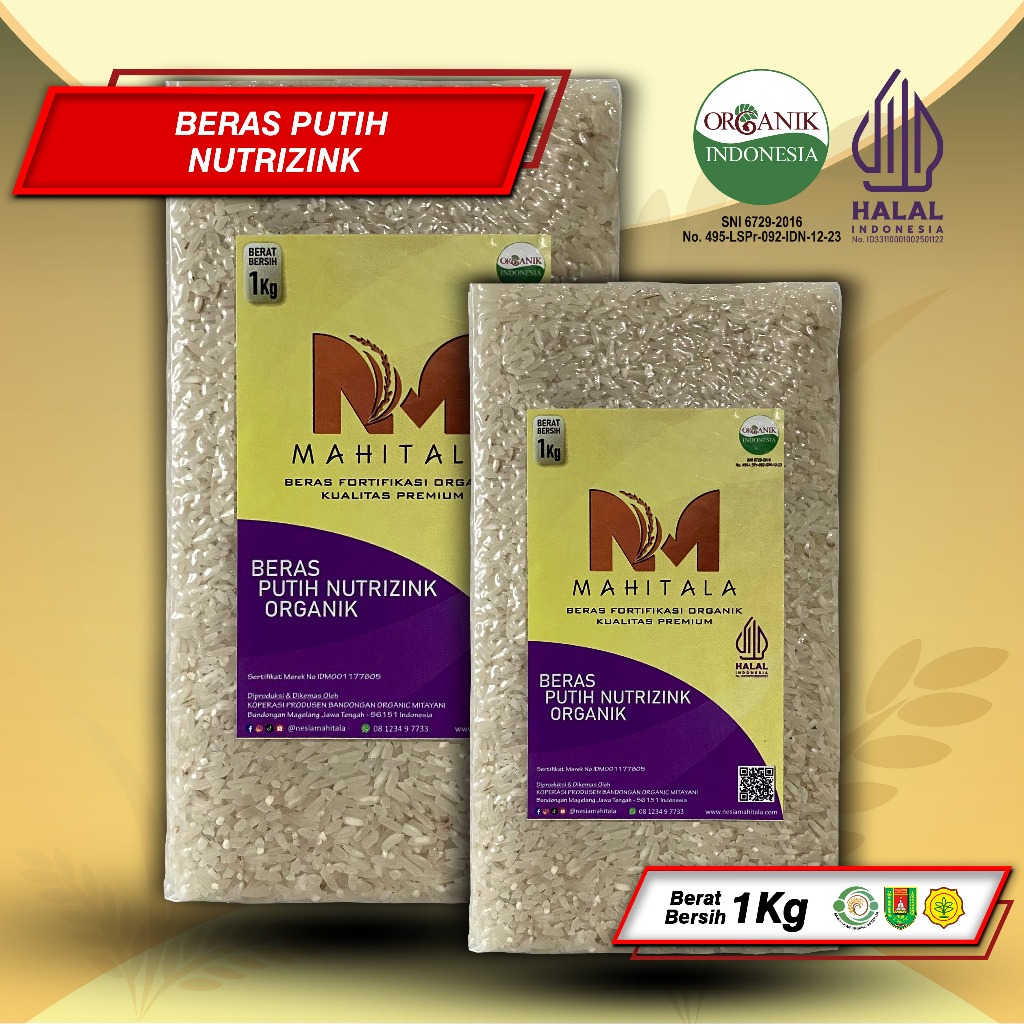 

Beras Putih Nutrizink Organik Vacuum 1Kg Mahitala