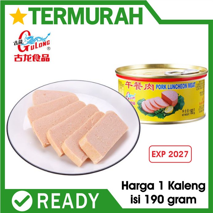 

Gulong pork luncheon meat 190gr mirip Maling TTS daging olahan babi kaleng non halal