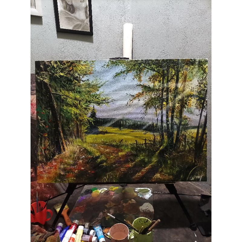 

lukisan canvas pemandangan ukuran 50x70