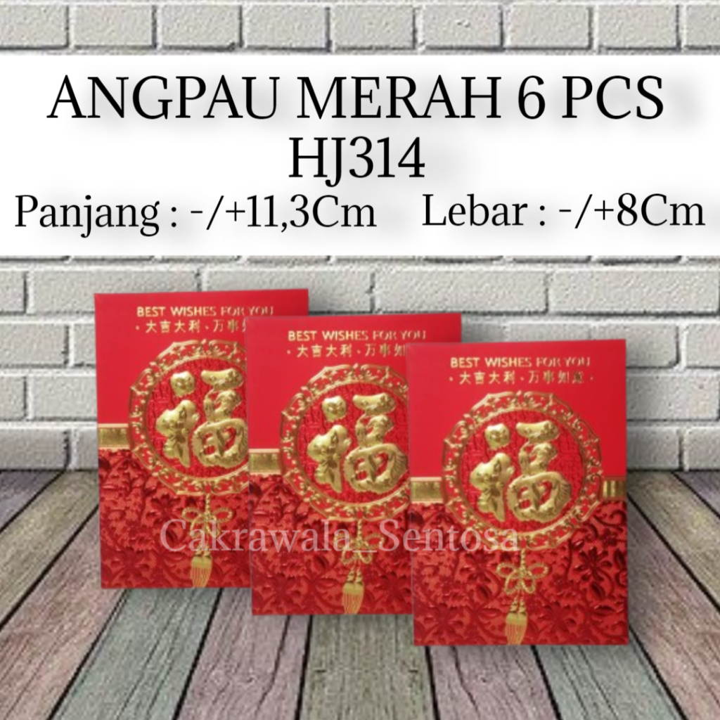 

Angpau Merah Imlek Wedding 6 Pcs HJ314