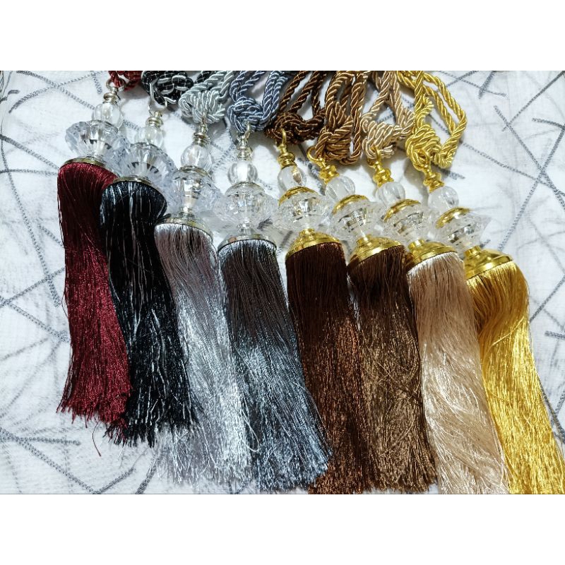 Tali gorden mewah Tassel gorden kristal jumbo / Pengikat gorden