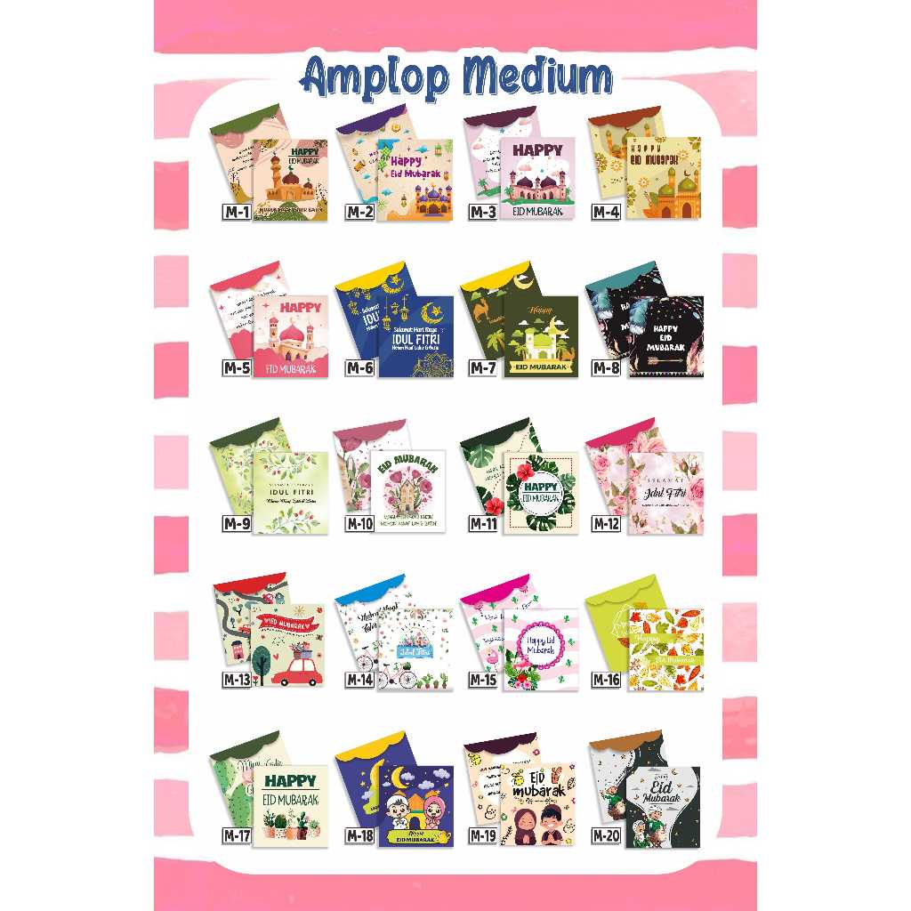 

Amplop Lebaran Medium 100 lembar Motif Random Lebih Murah Untuk Idul Fitri Eid Mubarak 2025