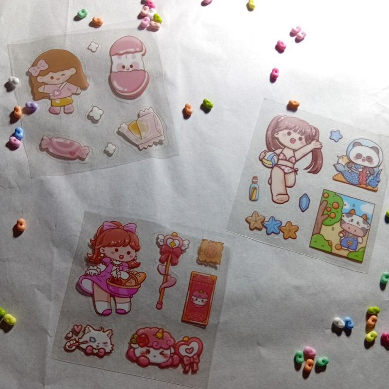 

sticker sheet random ( isi 15 pcs )