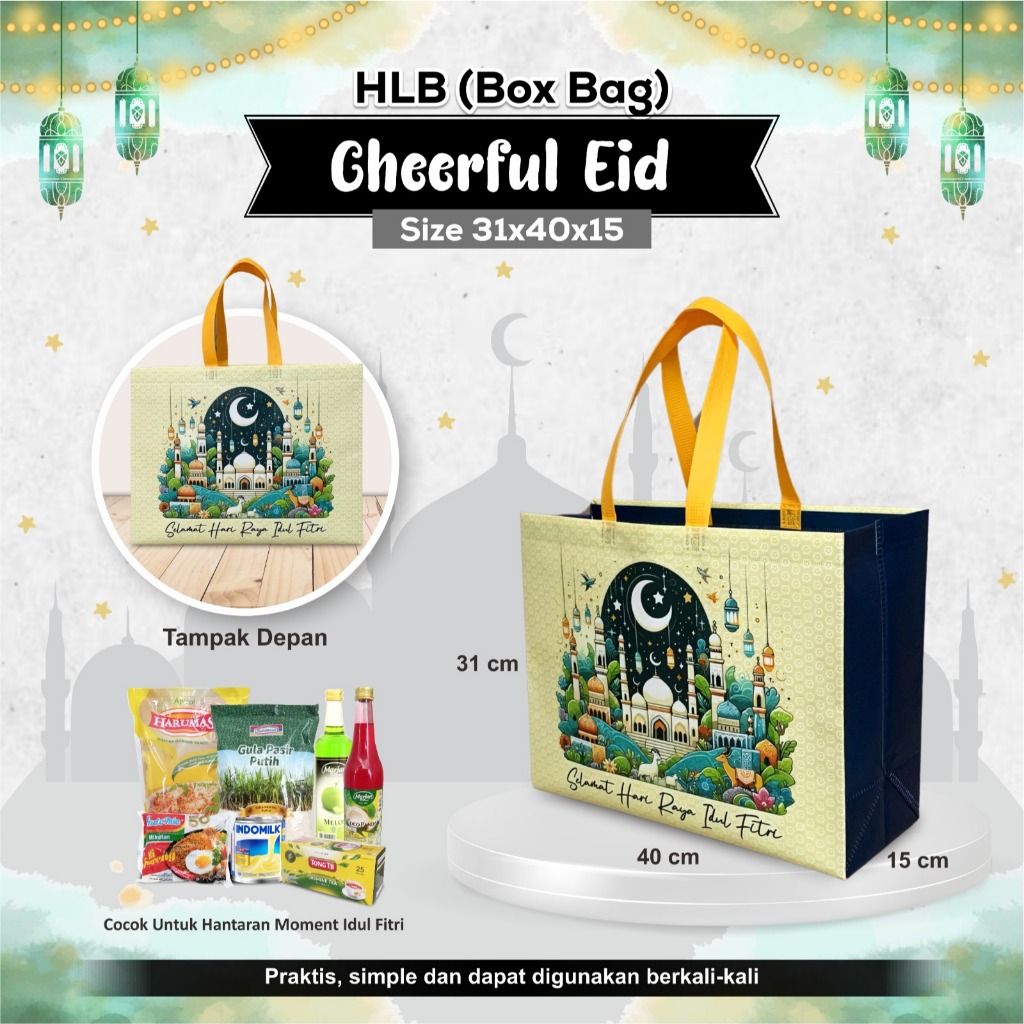 

[INSTANT] Tas Hampers Lebaran Mewah | Tas Lebaran Spunbond Laminasi 31x40x15