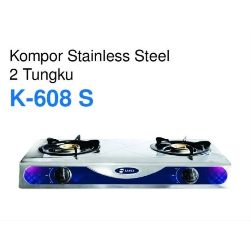 Kompor Gas Sanex K-608S | Kompor Gas 2 Tungku Sanex K 608 S - Kompor Sanex K608S