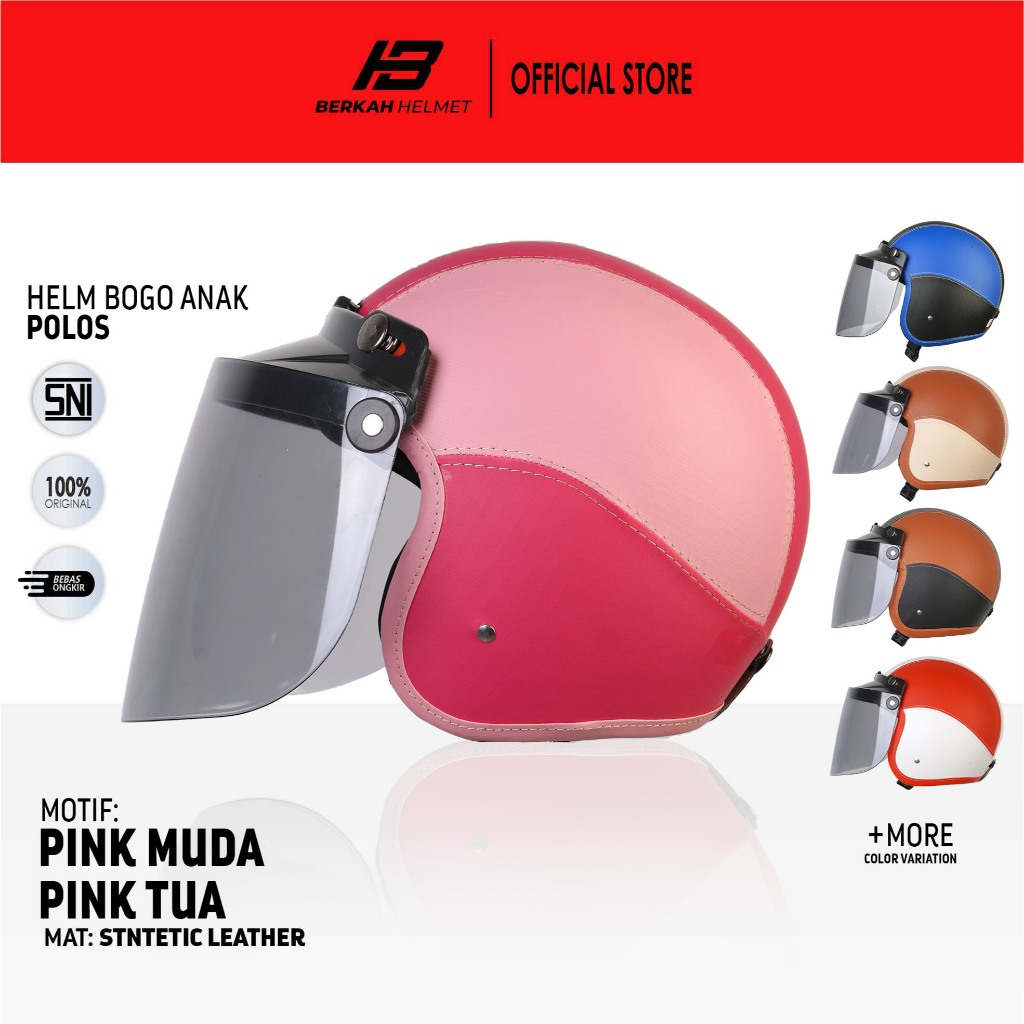 HELM ANAK 2 3 4 5 6 7 TAHUN LAKI LAKI PEREMPUAN SNI BOGO KACA DATAR VINTAGE