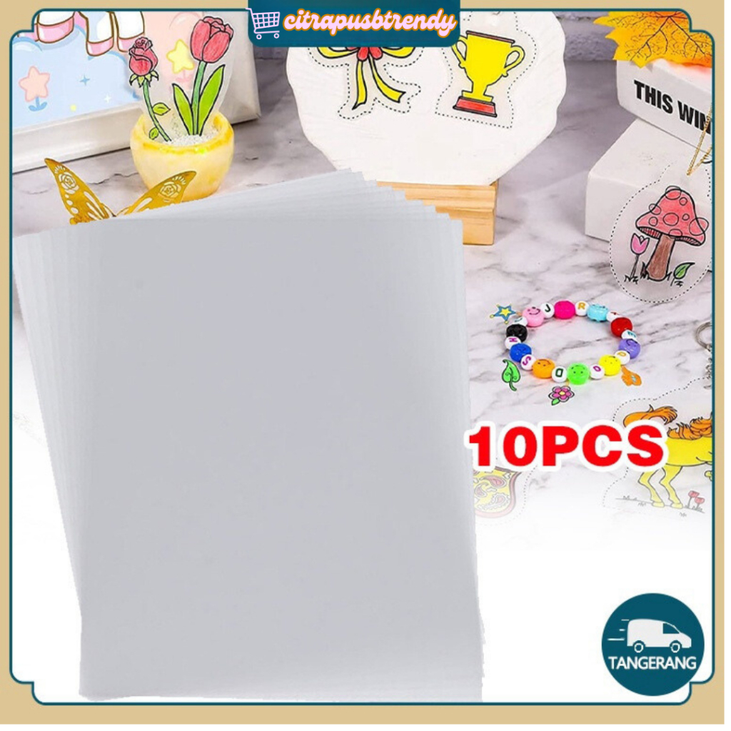 

KODE V98W 10 PCS Heat Shrink Paper Set Clear Heat Shrink Sheets Kids Shrinkable Plastic Sheets Craft