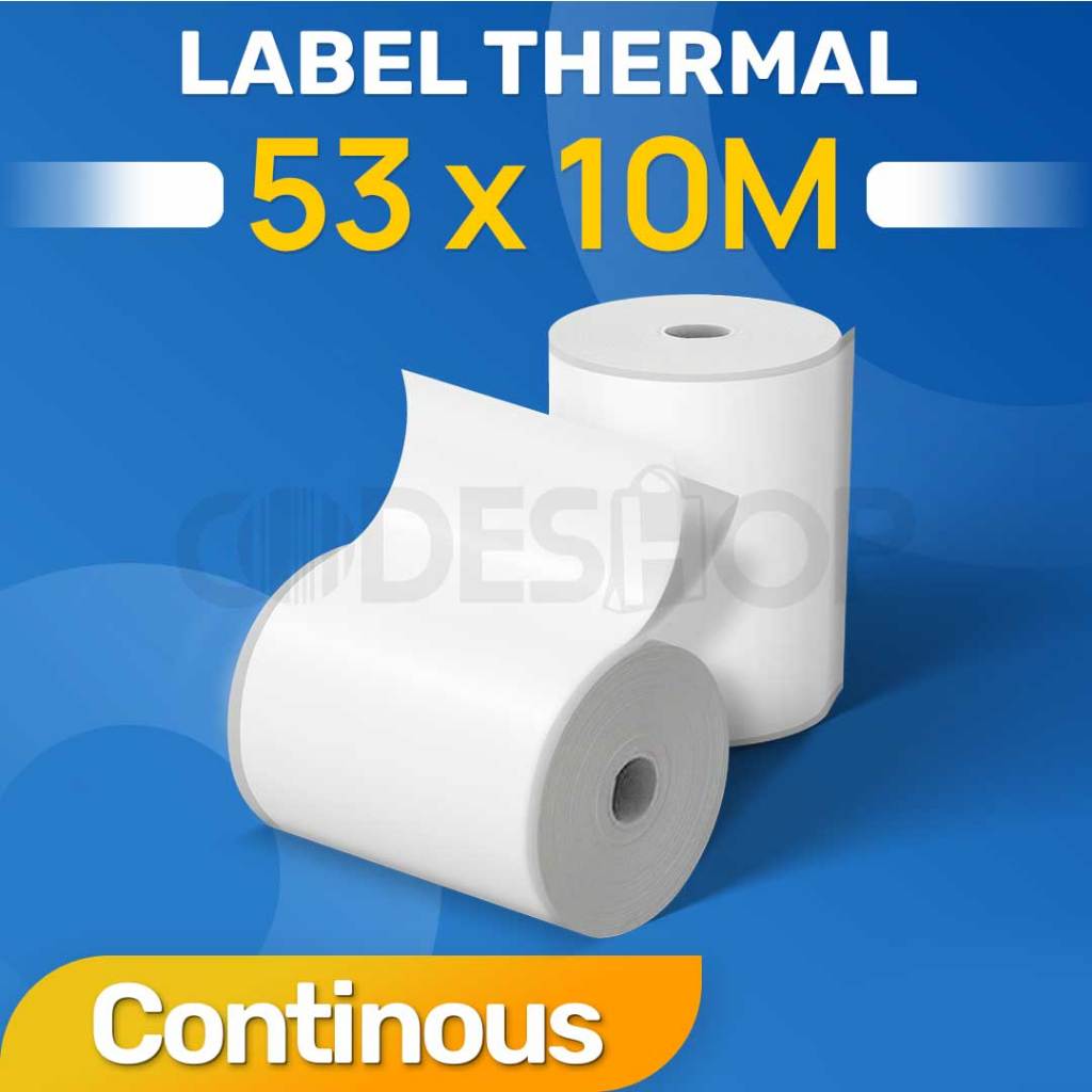 

- Label Direct Termal 53x10m / 53x10 / 53 x 10 mm Coreless Continuous