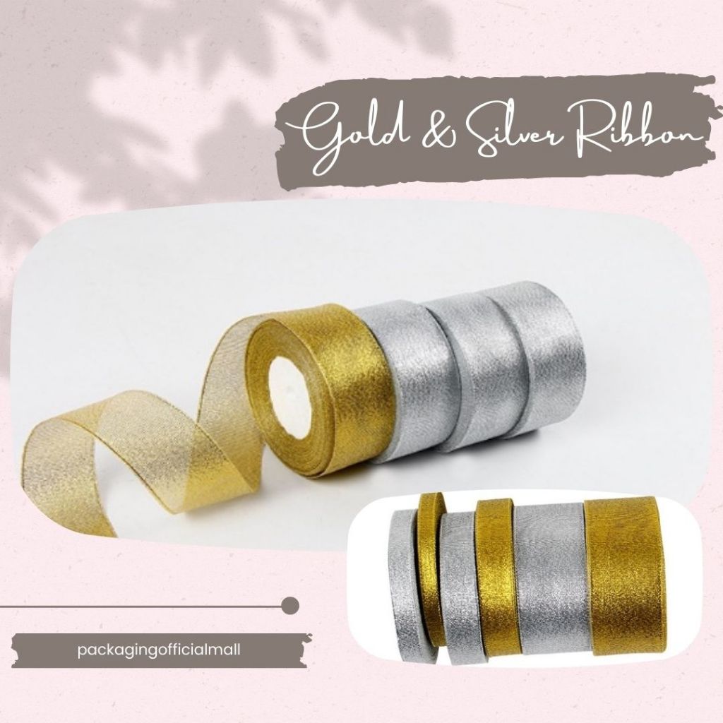 

GOLD & SILVER RIBBON / PITA KAIN / PITA KADO / FLORIST SUPPLY