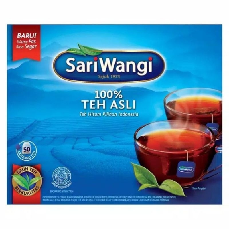 

sariwangi 100% teh asli isi 50 kantong teh