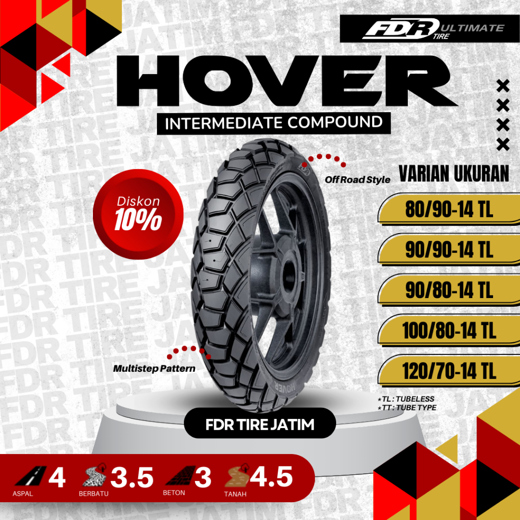 FDR TL HOVER  Ban Motor Ring 14 -Tubeless