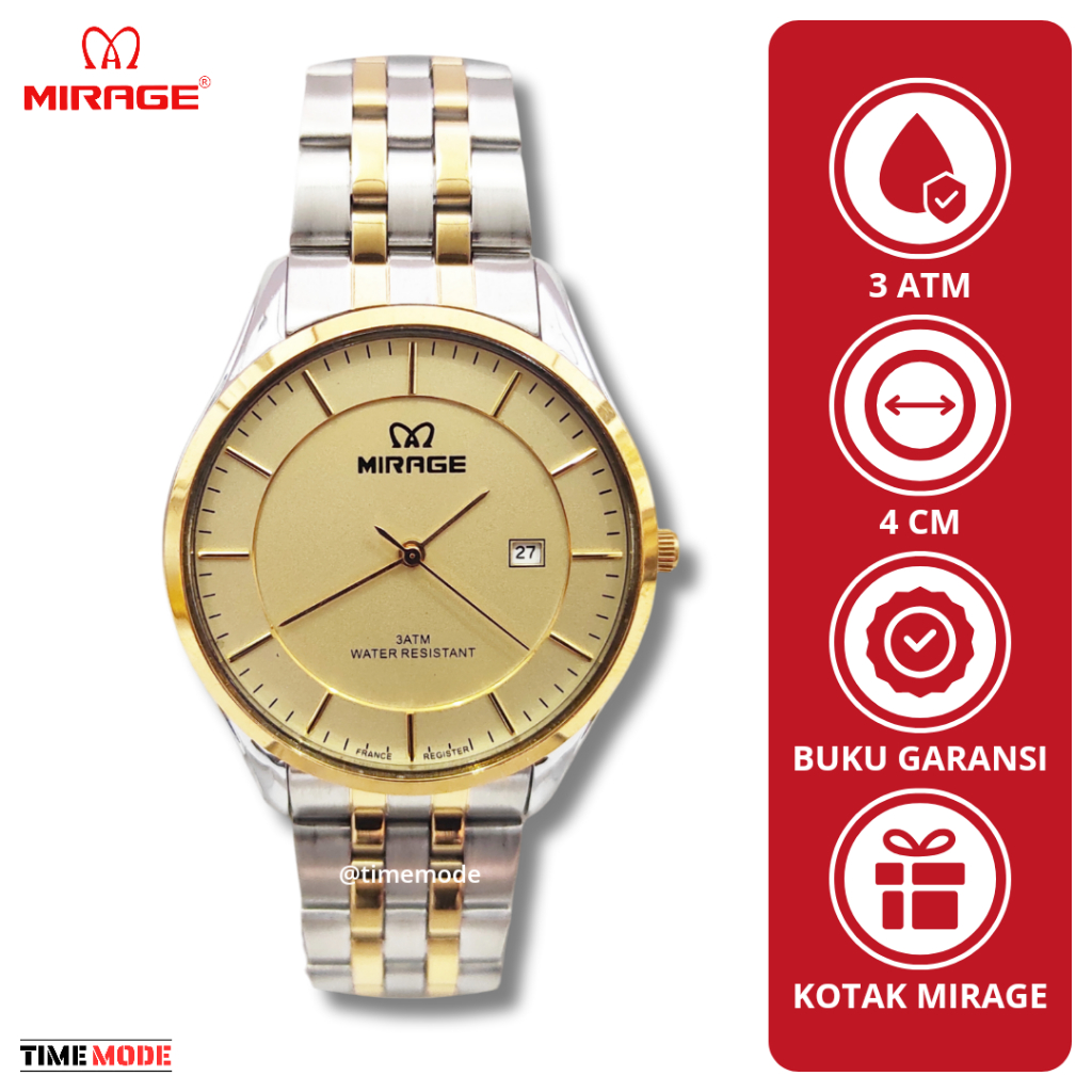 MIRAGE Jam Tangan Pria Mirage Original 8544 BRP M Tanggal Analog