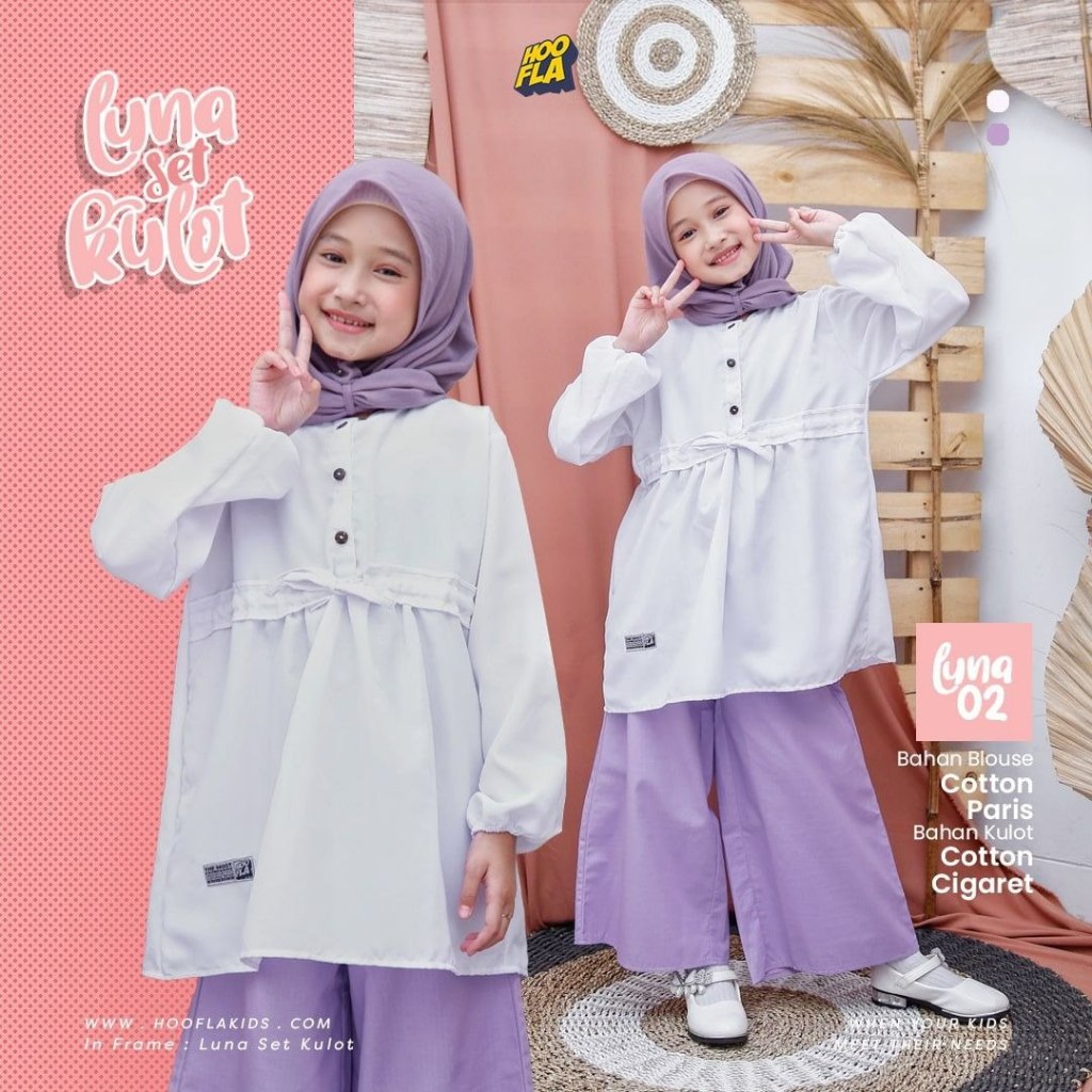 Luna Set Kulot | ONE SET ANAK PEREMPUAN |TUNIK DAN CELANA KULOT