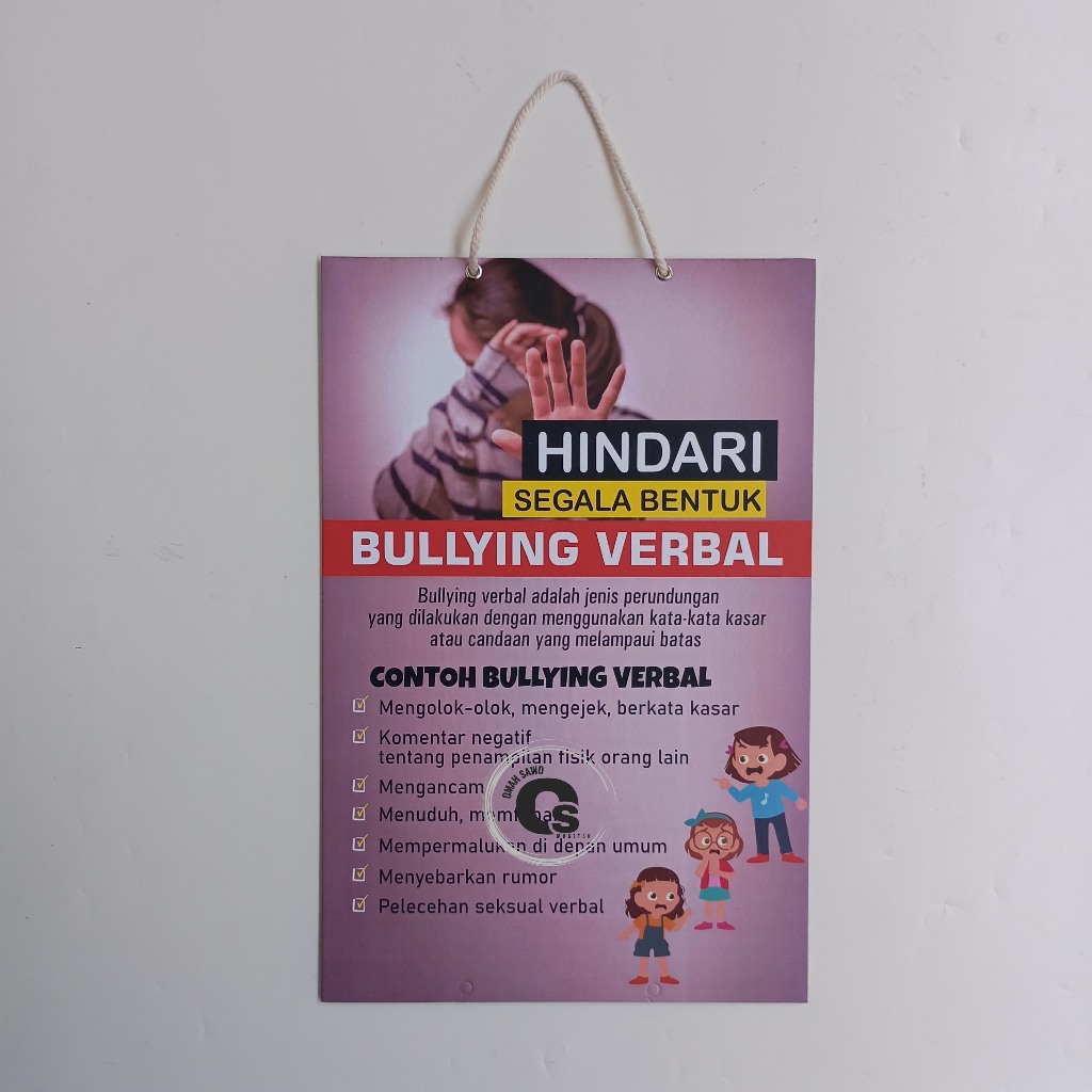 

Hard Poster Hindari Bullying Verbal - Contoh Bullying Verbal - Hard Poster Perundungan