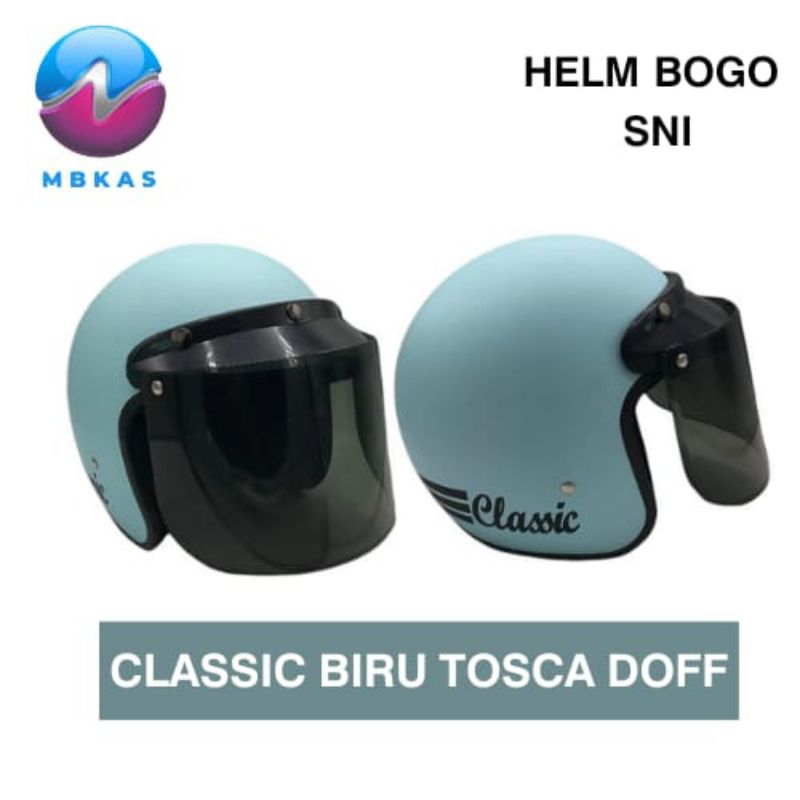 Helm Bogo Classic Biru Tosca