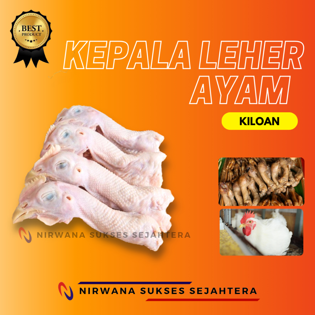 

KEPALA LEHER AYAM BROILER / BROILER CHICKEN HEAD (KILOAN)