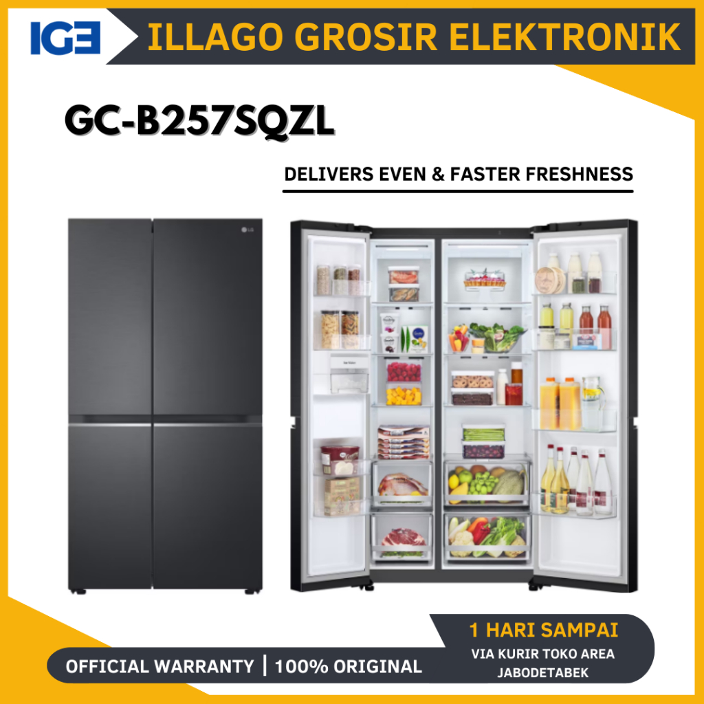LG GC-B257SQZL Kulkas LG Side By Side GCB257 257SQZL GCB257SQZL