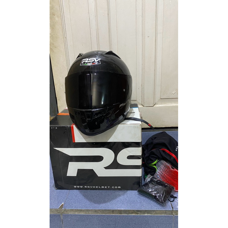 HELM RSV FF500 CARBON GLOSSY PAKET GANTENG SECOND