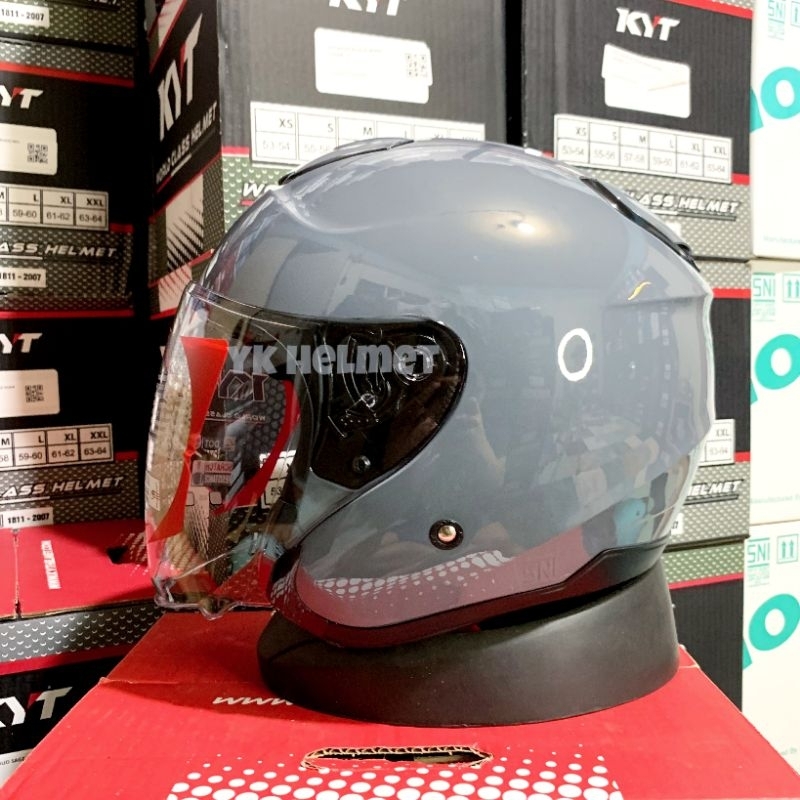 KYT KYOTO R SOLID GORILA GREY - Helm Kyt Kyoto original warna grey