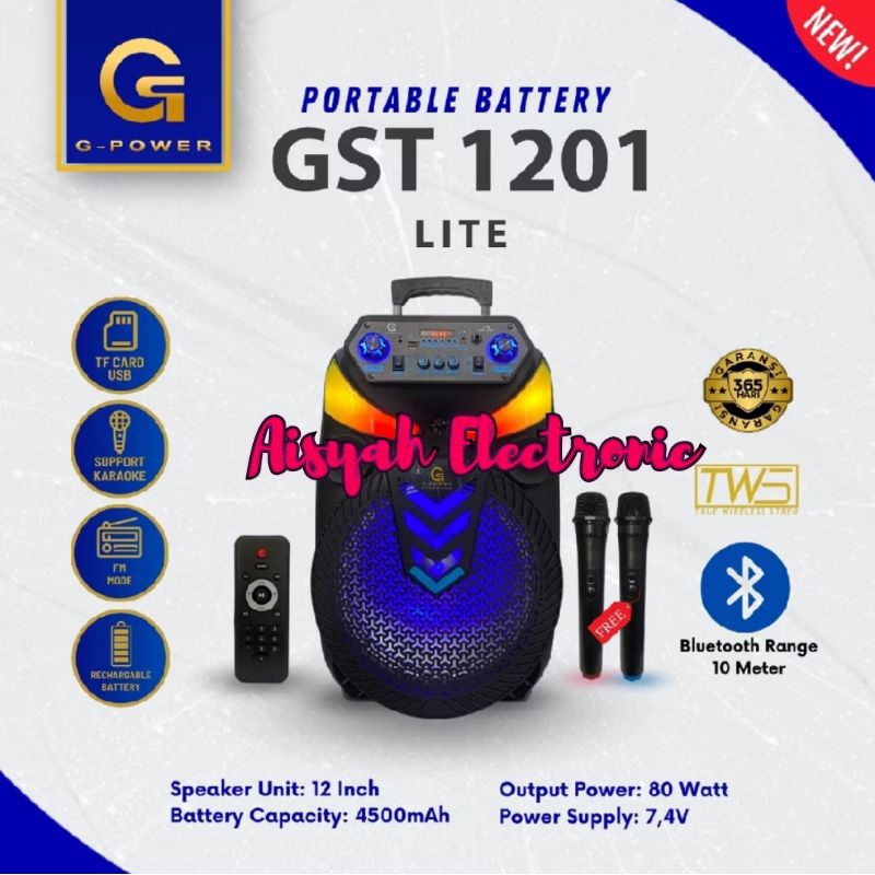 SPEAKER PORTABEL G-POWER 12 INCI GST-1201LITE GARANSI RESMI