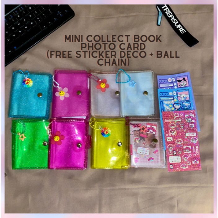 [BS COD] MINI COLLECT BOOK PC/DOMPET TRANSPARAN GLITTER + FREEBIES 10 SLEEVES