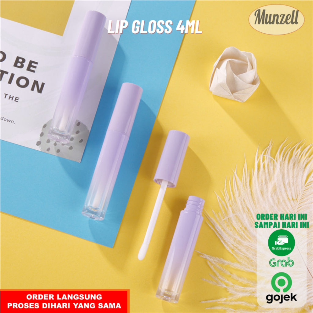 Botol Lipgloss 4ML 4 ML Ungu Kosong Lip Gloss Cream Tint Blush On Liquid Tube Empty Bottle Travel